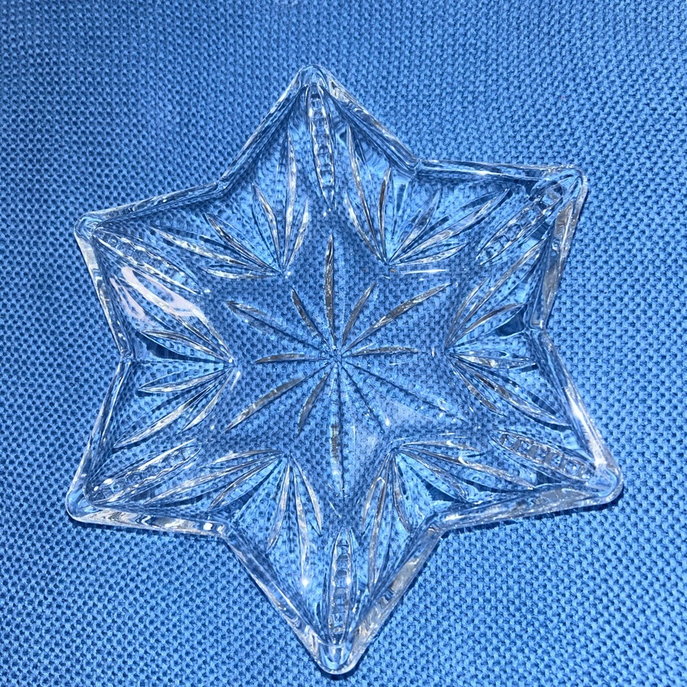 Clear Star-Shaped Glass Decorative Tray - Unbranded